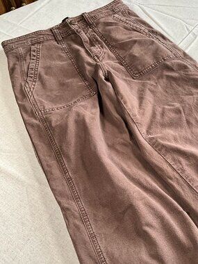 Womens American Eagle Brown Stove Pipe Wide Leg Stretch Pants (Sz 0)